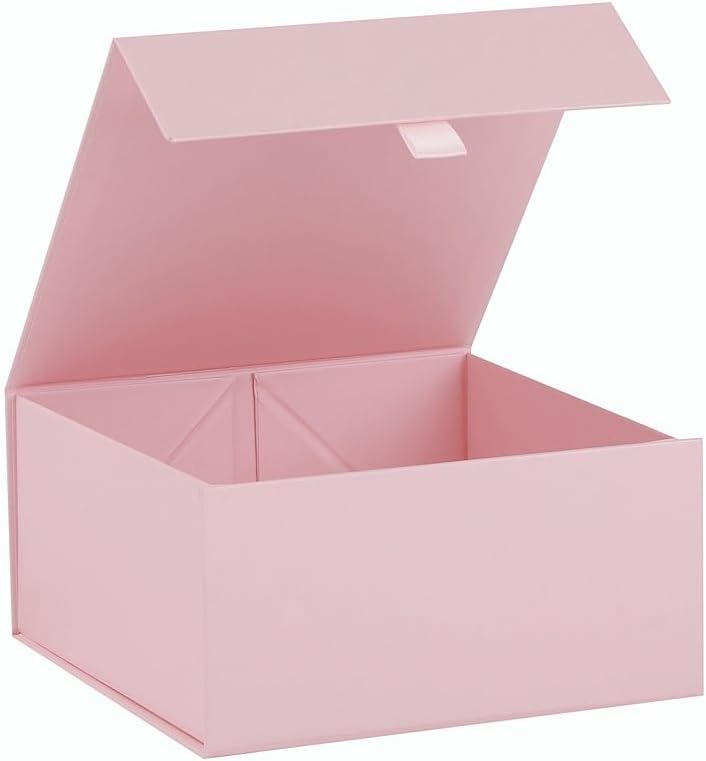 PLINJOY Pink Gift Box 8x8x4 Inches Small Gift Boxes for Presents with Magnetic Closure Lid Luxury Collapsible Gift Box Bridesmaid, Wedding, Birthday Boxs for Gift Packaging - Image 1
